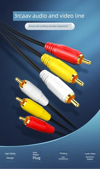 RCA Kırmızı Sarı Beyaz AV Kablosu - 1.5 Metre - 7