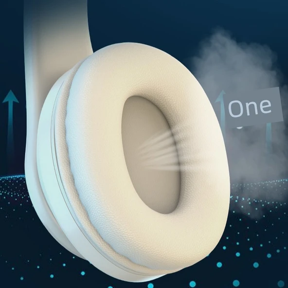 Gürültü Önleyici Kablosuz Bluetooth 5.0 Kulaklık - Süt Beyazı (P47) - 4