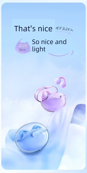 Kemik İletimli Bluetooth 5.3 Kulaklık - Açık Mavi - Resim 6