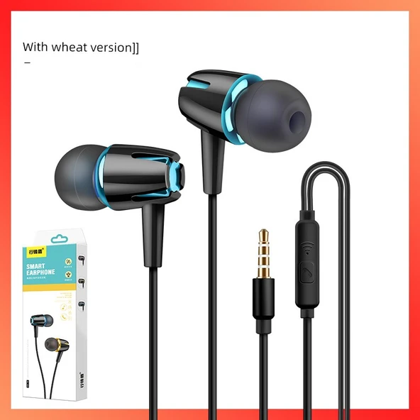3.5mm Mikrofonlu Kablolu Kulak İçi Kulaklık - M18 Siyah + Altın