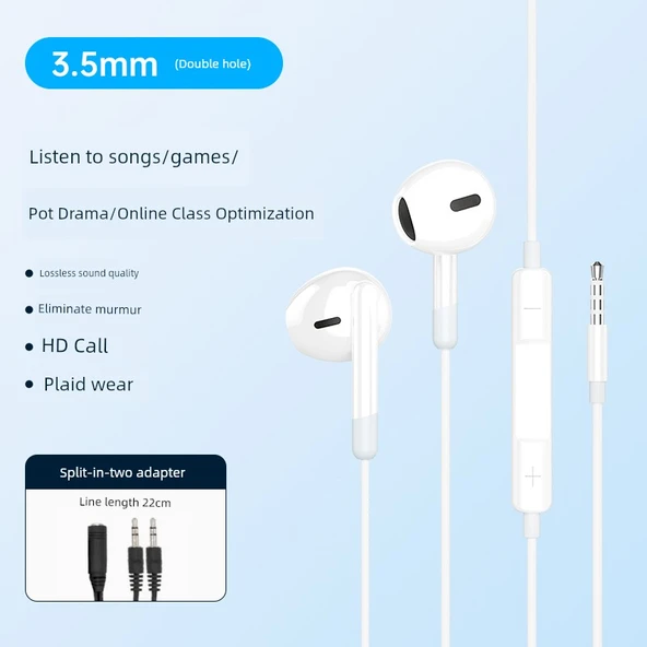 Çift Yuvarlak Girişli Müzik Odaklı Yarım Kulak İçi Kulaklık (Model 2)