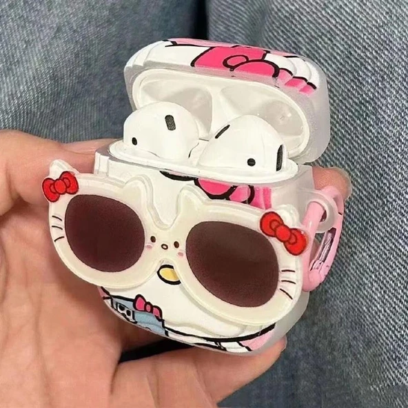 Kablosuz Bluetooth 5.0 Kulaklık - Dalga Güneş Gözlüğü Hello Kitty