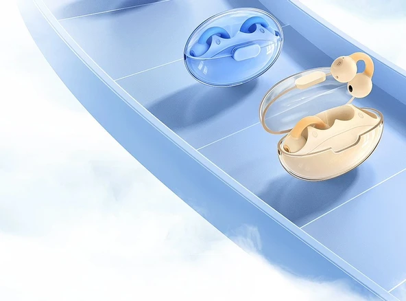 Kemik İletimli Bluetooth 5.3 Kulaklık - Açık Mavi - Resim 11
