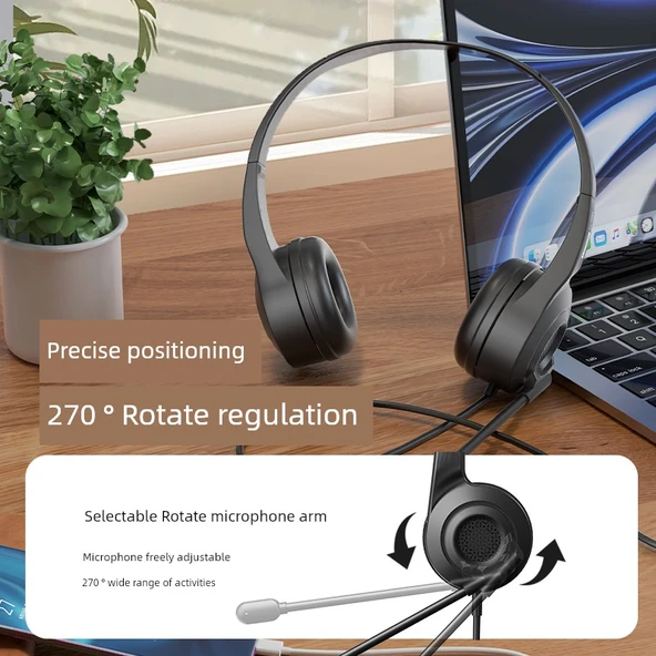 Çift Kulaklıklı Kablolu Kulaklık - USB Girişli - 4
