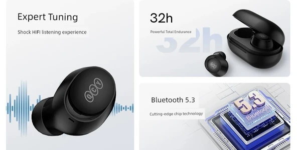 QCY ArcBuds Lite Bluetooth 5.3 Kablosuz Kulaklık - Gece Yarısı Siyahı - Resim 9