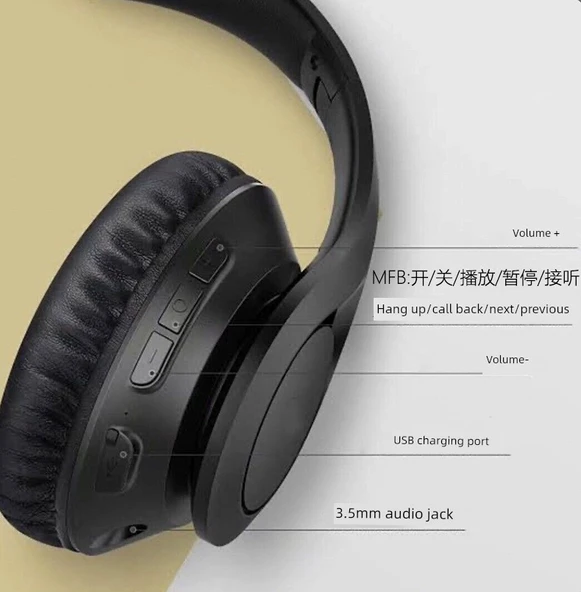 Bluetooth 5.0 Kulaklık - Mikrofonlu, Büyük Boy - Rose Gold - Resim 9