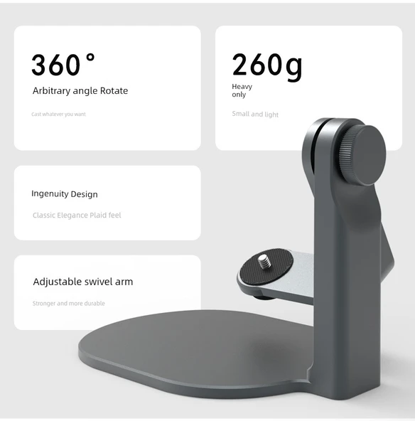 360° Dönebilen Projektör Braketi - Beyaz Masaüstü Pan-Tilt Montaj - 9