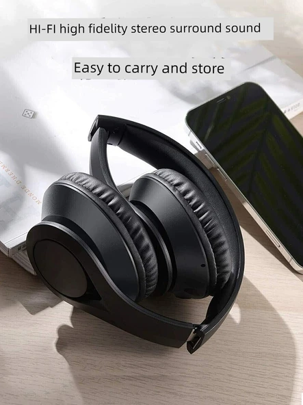 Bluetooth 5.0 Kulaklık - Mikrofonlu, Büyük Boy - Rose Gold - Resim 5