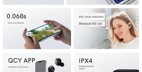 QCY ArcBuds Lite Bluetooth 5.3 Kablosuz Kulaklık - Gece Yarısı Siyahı - Resim 10