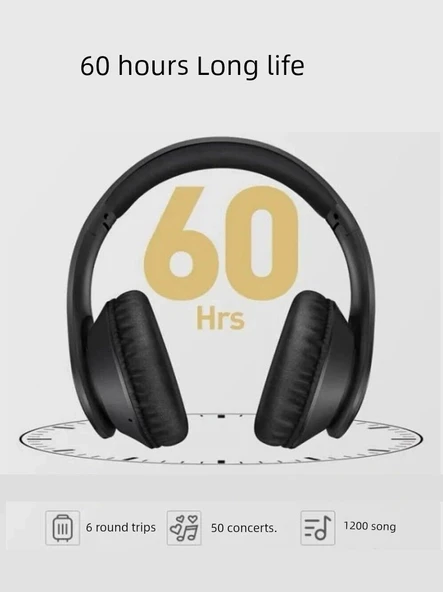 Bluetooth 5.0 Kulaklık - Mikrofonlu, Büyük Boy - Rose Gold - Resim 3