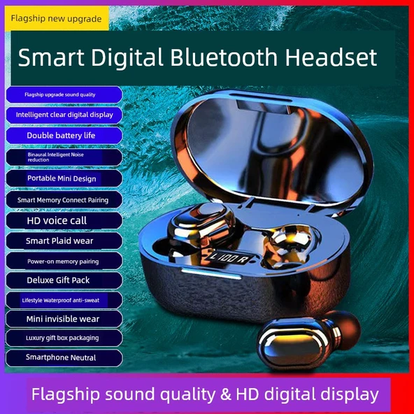 Dijital Ekranlı Bluetooth Kulaklık LH-5A - Sublimasyon Akıllı Üç Ekranlı