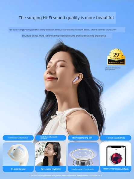 Bluetooth 5.4 Kulaklık - Ay Beyazı - Standart + 3C Şarj Aleti - Resim 2