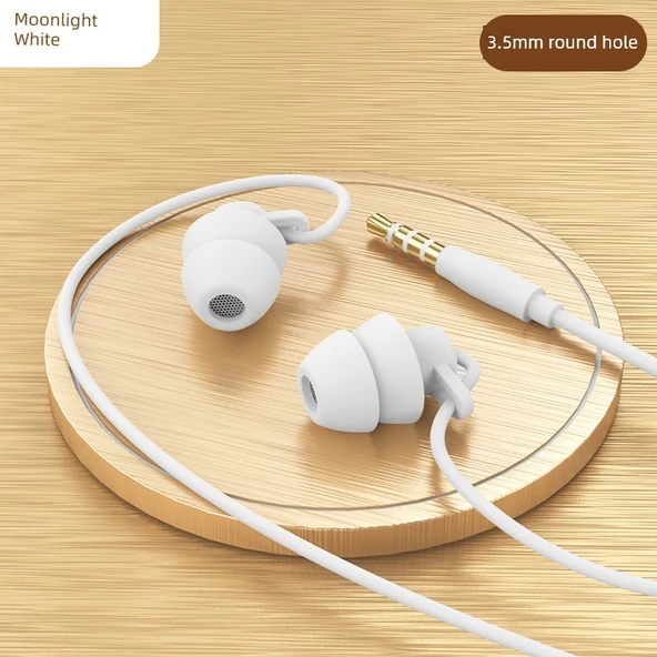 3.5mm Uyku Kulaklığı - Ay Işığı Beyazı - Ses Yalıtımlı