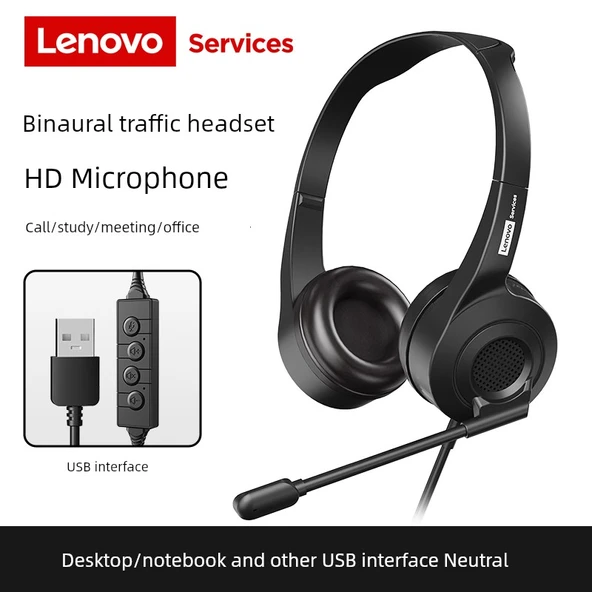 Çift Kulaklıklı Kablolu Kulaklık - USB Girişli