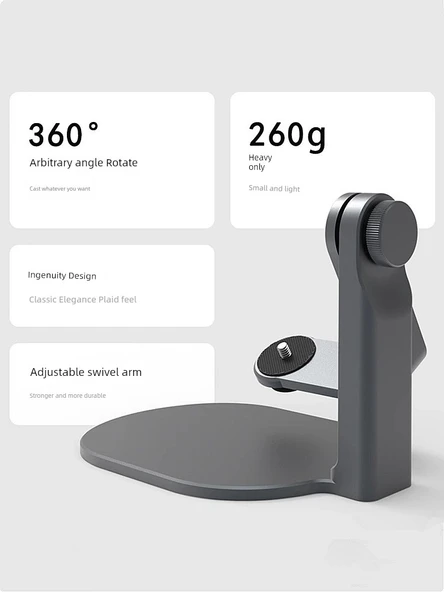 Orta Boy Masaüstü 360° Dönebilen Metal Projektör Pan Tilt Standı - Beyaz (2.5kg Taşıma Kapasiteli) - 2