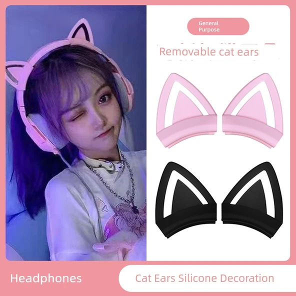 Kedi Kulaklıklı Silikon Aksesuar - Mavi Pro (3.5-4.5cm) - 7