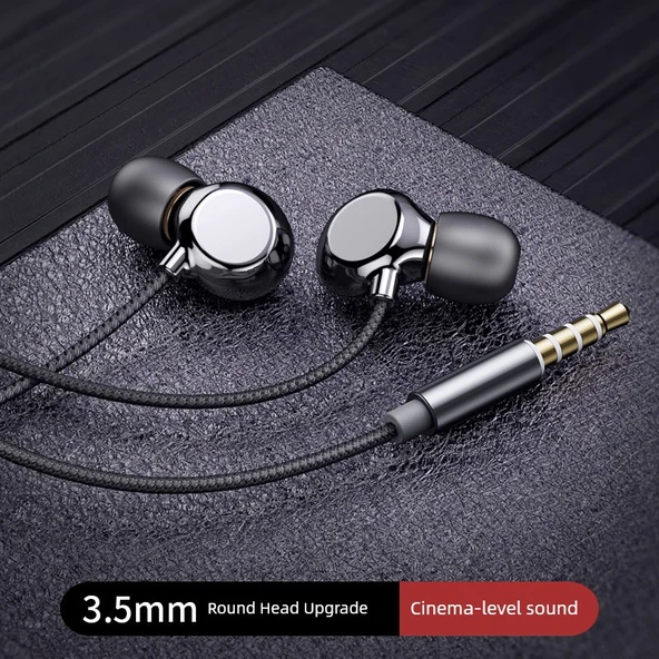 3.5mm Siyah Yuvarlak Başlıklı Sinema Surround Oyuncu Kulaklığı
