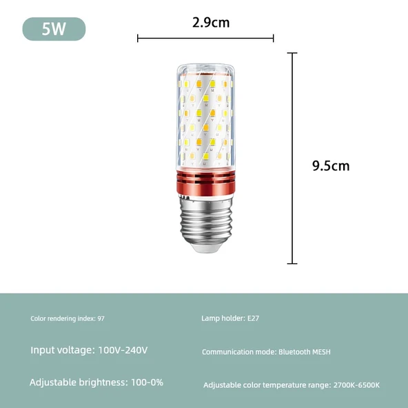 Mijia E27 5W Bluetooth LED Akıllı Mısır Lamba - Tek Lamba Ra97