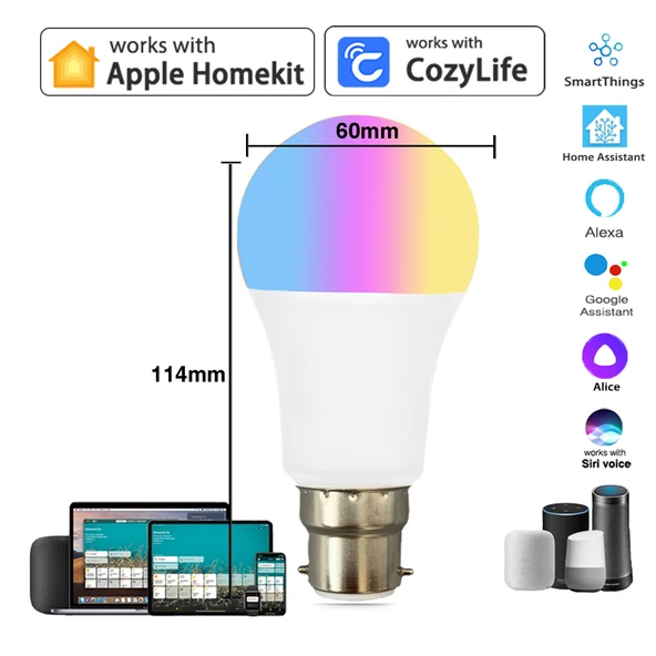 Akıllı LED Ampul - 9W - B22 Duy - Kısılabilir - HomeKit ve CozyLife Uyumlu