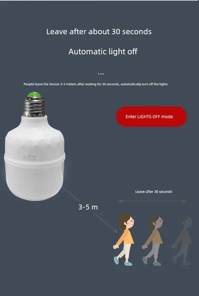 Akusto-Optik Kontrollü 5W Beyaz Işık LED Ampul - 11