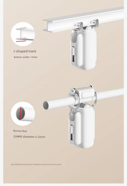 Akıllı Elektrikli Perde Motoru - Ray Tek Açılım, Uzaktan Kumandalı, 3600mAh - Resim 11