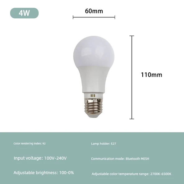 Mijia E27 4W Yüksek Lümen Akıllı LED Ampul