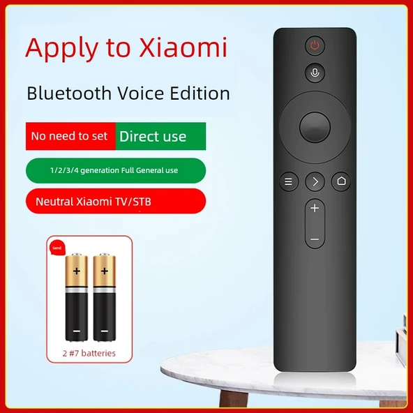 TV Kumandası - Xiaomi - Siyah Bluetooth Sesli - Pilli