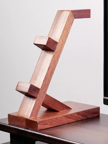 Ahşap Kulaklık ve Oyun Kolu Standı - Kahverengi Çam - 4