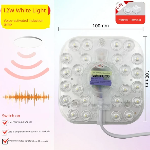 Ses ve Işık Kontrollü 12W LED Ampul