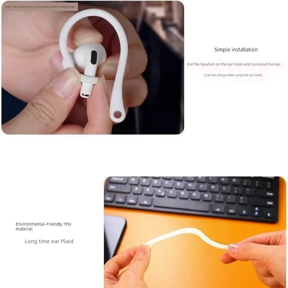 Bluetooth Kulaklık Spor Anti-Kayıp Kancası - Pembe, GS01 İpli - Resim 3