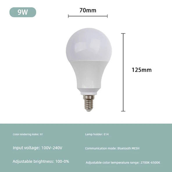 Akıllı LED Ampul E14 9W RA97 - Mijia Uygulama Kontrollü