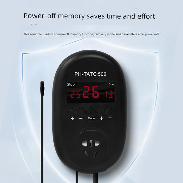 4G Akıllı Dijital Ekranlı Sıcaklık Kontrol Cihazı - Plastik Su Geçirmez Problu 2500 Watt (-7 - 50 Derece) - 5