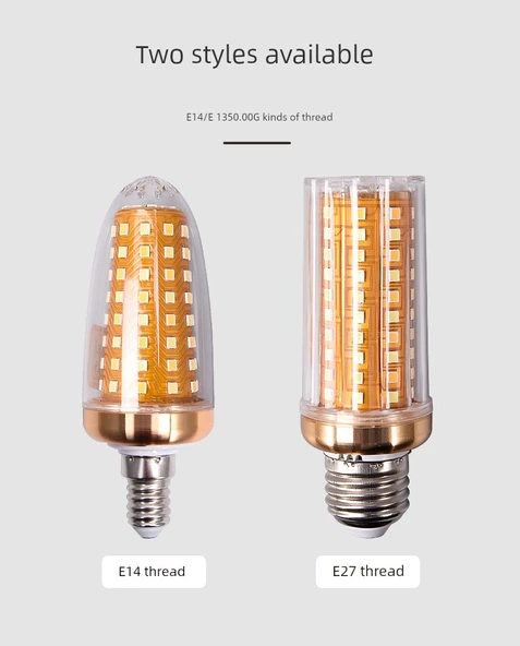 E27 LED Mısır Ampul - 30W - Üç Renkli Işık - 8