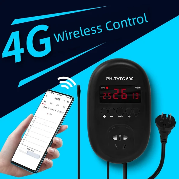 4G Akıllı Dijital Ekranlı Sıcaklık Kontrol Cihazı - Plastik Su Geçirmez Problu 2500 Watt (-7 - 50 Derece) - 9