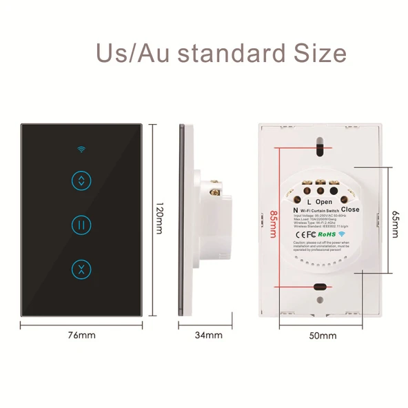 Akıllı WiFi Perde Anahtarı - ABD ve Avustralya Standartları WiFi Versiyonu