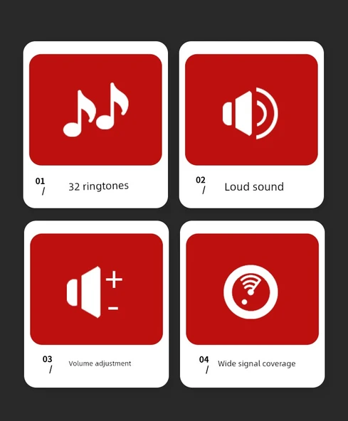 Kablosuz Zil - 1 Buton + 2 Zil - Siyah - Resim 8