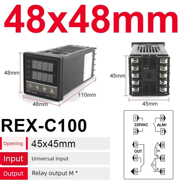 Dijital PID Sıcaklık Kontrol Cihazı REX-C100 - Evrensel Giriş Röle Çıkışı M * AN