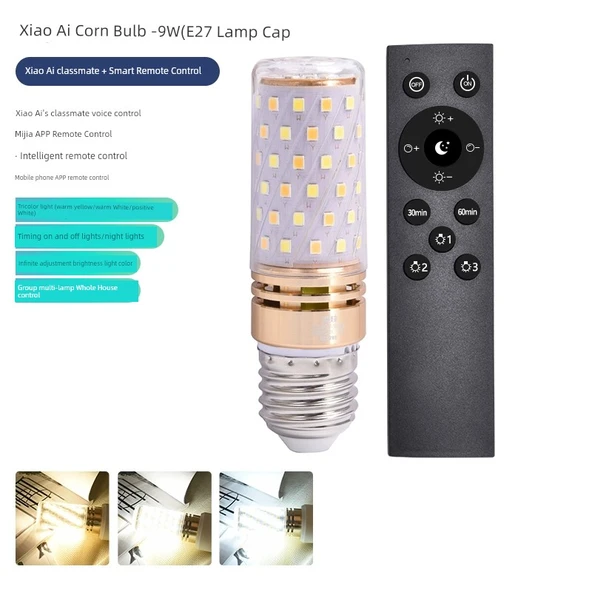Xiaomi Small Love Mısır Ampul 9W E27 (Xiao Ai Ses Kontrolü + Uzaktan Kumanda)