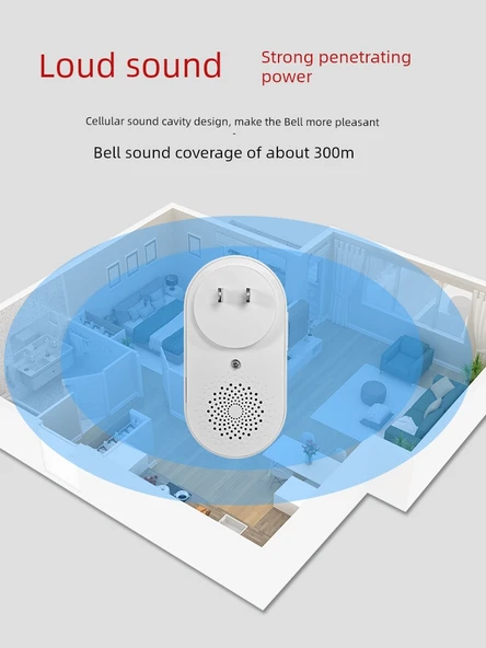 Kablosuz Zil - 1 Buton + 2 Zil - Siyah - Resim 6