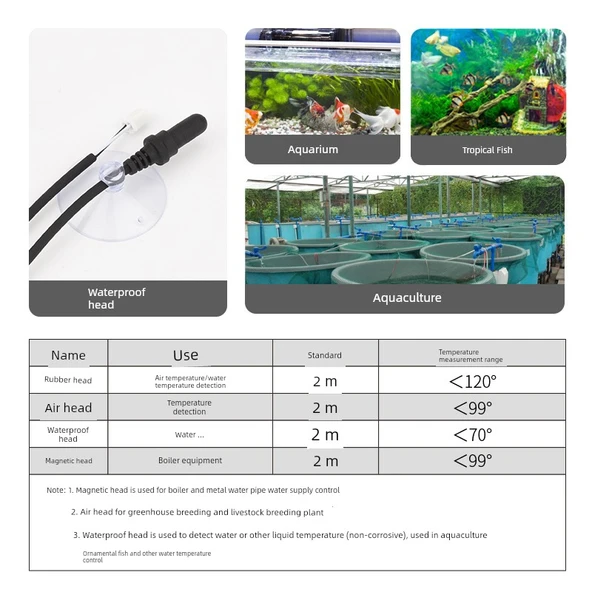 XT Sıcaklık Kontrol Cihazı - Tek Prob Paslanmaz Çelik Başlıklı 2M (Buzdolabı için) - 5