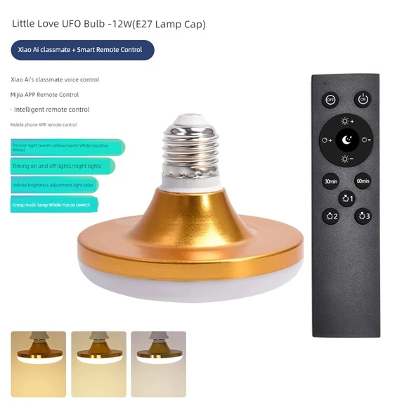 Xiaomi Small Love Ufo Ampul 12W E27 (Xiao Ai Ses Kontrolü + Uzaktan Kumanda)