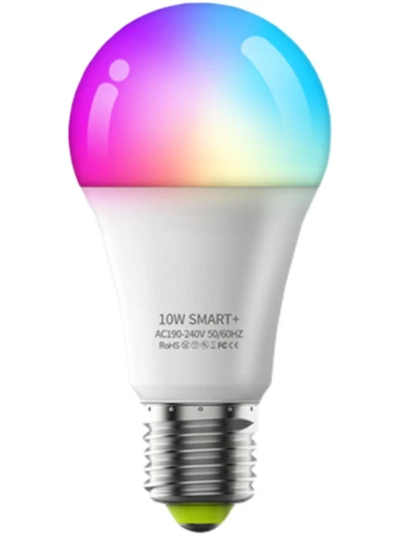E27 9W Akıllı LED Ampul - WiFi, Bluetooth, Ses Kontrolü, Uzaktan Kumandalı - 110V - 4