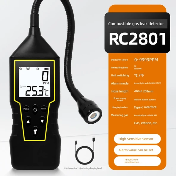 El Tipi Yanıcı Gaz Kaçak Dedektörü - RC2801