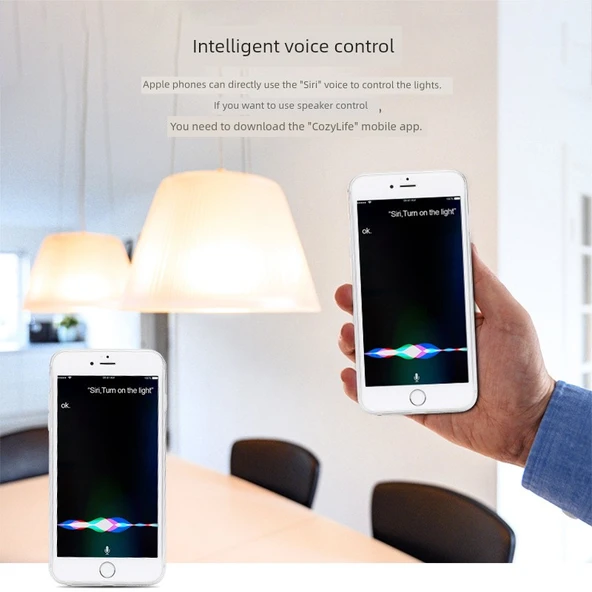 Akıllı LED Ampul E27 9W - WiFi Ses Kontrolü - Homekit Uyumlu - 8