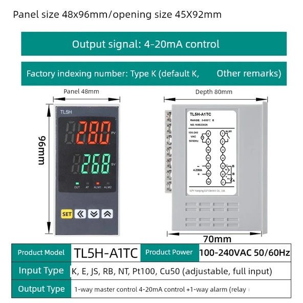 Dijital Akıllı Sıcaklık Kontrol Cihazı - 48 * 96mm 4-20mA Kontrol Ayarlı