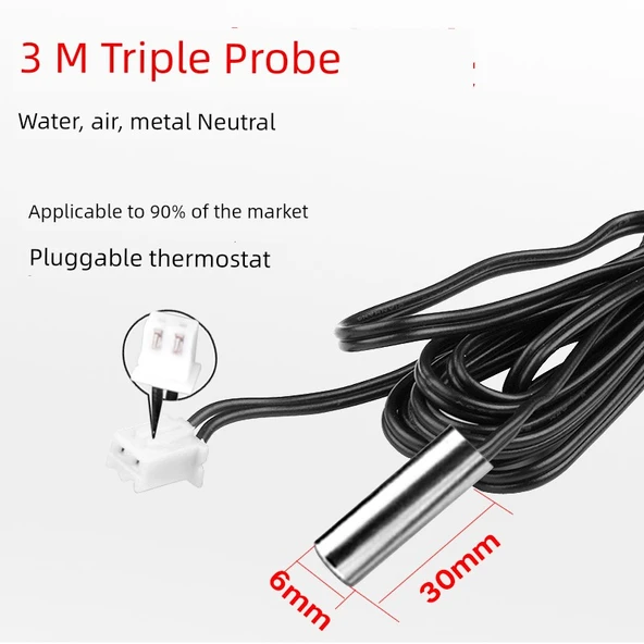 Termostat Prob Sensörü - 3 Metre Üçü Bir Arada Prob