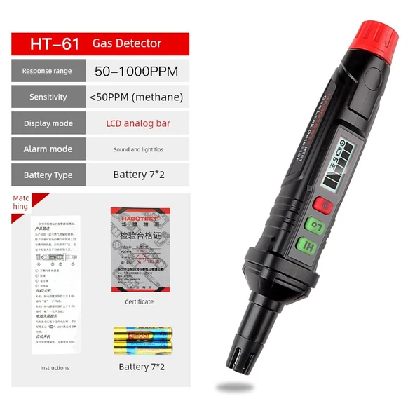 El Tipi Gaz Kaçağı Dedektörü HT61 (Hassasiyet Ayarlı)
