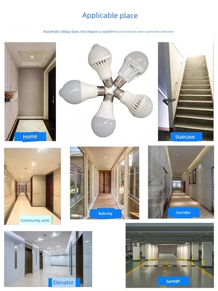 E27 LED Plastik Kaplı Alüminyum Akusto-Optik Kontrollü Ampul 7W - Beyaz (Tip 1) - 2