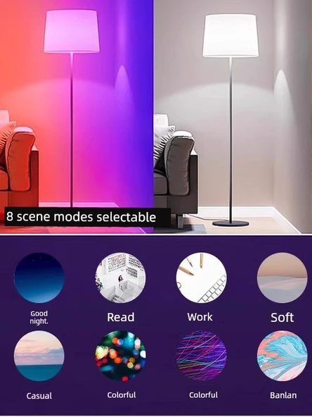 Akıllı RGB Ampul - Renkli ve Sıcak Beyaz - 9W WiFi Dual Mode A60 (220V) - Resim 5