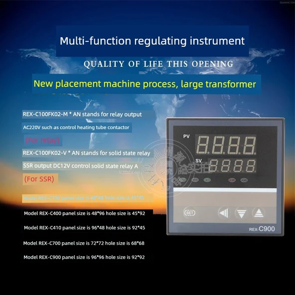 Dijital PID Sıcaklık Kontrol Cihazı REX-C100 - SSR Solid State Çıkış Alarm Yok K Tipi Kısa - 4